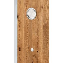 Stoßgriff / Schiebetürmuschel-Set, Einseitige Schiebetürmuschel Plan aufliegend, für Holztüren TS 40mm, mit Stoßgriff 8000 Ø20/300/200, Oberfl. 60 (Edelstahl matt) Nr. 26685
