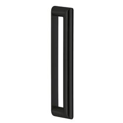 Stoßgriff Serie 8002, Profil 20 Ø rund, L 220mm, BA 200mm, mit Klebeplatte 220 x 20mm, inkl. Montagehilfe für Verklebung, Oberfl. 74 (Classic Black, ähnl. RAL 9005) Nr. 48431