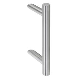 Stoßgriff Serie 8010 Ø 30mm, L 1600mm, BA 1400mm, 2 schräge Stützen, inkl. einseit. Befestigung, Oberfl. 60 (Edelstahl matt) Nr. 14171