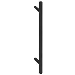 Stoßgriff Serie 8010 Ø 30mm, L 600mm, BA 400mm, 2 schrägen Stützen, inkl. einseitiger Befestigung, Oberfl. 74 (Classic Black, ähnl. RAL 9005) Nr. 49740