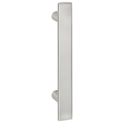 Stoßgriff Serie 8013, Profil 40x20mm halbrund, L 600mm, BA 400mm, 2 gerade Stützen, inkl. einseit. Befestigung, Oberfl. 60 (Edelstahl matt) Nr. 46799