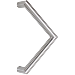 Stoßgriff Serie 8014, Profil 40x20mm halbrund, L 420mm, BA 400mm, inkl. einseit. Befestigung, Oberfl. 60 (Edelstahl matt) Nr. 46383