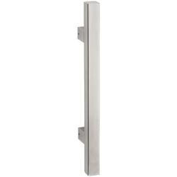 Stoßgriff Serie 8031, 25x25mm Vierkantrohr, L 600mm, BA 400mm, 2 gerade Stützen, inkl. einseit. Befestigung, Oberfl. 60 (Edelstahl matt) Nr. 11475