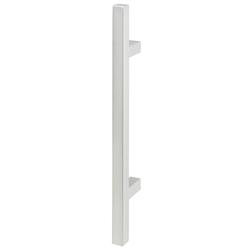 Stoßgriff Serie 8031, 25x25mm Vierkantrohr, L 600mm, BA 400mm, 2 gerade Stützen, inkl. einseit. Befestigung, Oberfl. 60 (Edelstahl matt) Nr. 11475