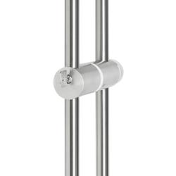 Stoßgriffpaar 8001 PZ abschließbar, Ø 25mm, für 7-12mm Glas, L 1400mm, 2 Bef.punkte, Innen Knauf, Außen Halbzylinder, Oberfl. 60 (Edelstahl matt) Nr. 42486