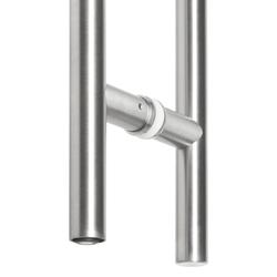 Stoßgriffpaar 8001 PZ abschließbar, Ø 25mm, für 7-12mm Glas, L 1400mm, 2 Bef.punkte, Innen Knauf, Außen Halbzylinder, Oberfl. 60 (Edelstahl matt) Nr. 42486