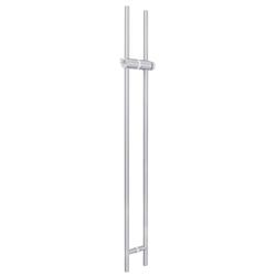 Stoßgriffpaar 8001 PZ abschließbar, Ø 25mm, für 7-12mm Glas, L 1400mm, 2 Bef.punkte, Innen Knauf, Außen Halbzylinder, Oberfl. 60 (Edelstahl matt) Nr. 42486