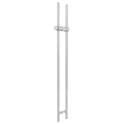 Stoßgriffpaar 8001 PZ abschließbar, Ø 25mm, für 7-12mm Glas, L 1400mm, 2 Bef.punkte, Innen Knauf, Außen Halbzylinder, Oberfl. 60 (Edelstahl matt) Nr. 42486