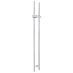 Stoßgriffpaar 8071 PZ abschließbar, 25x25mm kantig, für 7-12mm Glas, L 1400mm, 2 Bef.punkte, Innen Knauf, Außen Halbzylinder, Oberfl. 60 (Edelstahl matt) Nr. 42489