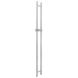 Stoßgriffpaar 8071 PZ abschließbar, 25x25mm kantig, für 7-12mm Glas, L 1800mm, 3 Bef.punkte, Innen Knauf, Außen Halbzylinder, Oberfl. 60 (Edelstahl matt) Nr. 42488