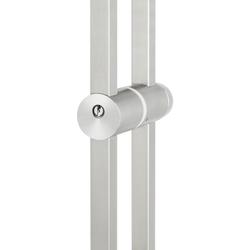 Stoßgriffpaar 8071 PZ abschließbar, 25x25mm kantig, für 7-12mm Glas, L 1800mm, 3 Bef.punkte, Innen Knauf, Außen Halbzylinder, Oberfl. 60 (Edelstahl matt) Nr. 42488