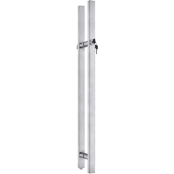 Stoßgriffpaar 8071 ZYL abschließbar, 25x38mm, für 8/10mm Glas, L 1500mm, BA 1125mm, Innen Knauf, Außen Zylinder, Oberfl. 60 (Edelstahl matt) Nr. 12822