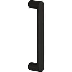 Stoßgriffpaar Serie 8013, 25x15mm, auf Gehrung geschweißt, BA 200mm, L 225mm, Griffhöhe inkl. Griffd. 45mm, inkl. paarw. Befestigung an Glas, Oberfl. 74 (Classic Black, ähnl. RAL 9005) Nr. 49357