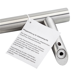 Stoßgriffpaar Serie 8040 U Form, Durchmesser 25mm, BA 300mm, paarw. Befestigung für Glas 8 -12mm, und für Holz TS 40-55mm geeignet, Oberfl. 60 (Edelstahl matt) Nr. 15325