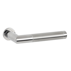 ZT-Drückergarnitur 1114 ER/2402 Smart XS-Rosette, ohne Schlüsselrosette, für Standard TS 38-42mm, Oberfl. 63 (Edelstahl poliert/Edelstahl matt) Nr. 47314