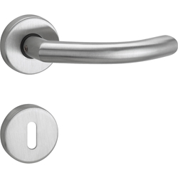ZT-Drückergarnitur 1804 BASIC 04, mit Rosetten 2036 K, ohne Schlüsselrosetten, mit Rückholfeder, TS 38-42mm, Oberfl. 60 (Edelstahl matt) Nr. 6530