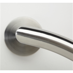 ZT-Drückerpaar 1231 MOON, mit Smart-Clip Rosetten 2336, fest/drehbar mit Rückholfeder, TS 37-47mm, Oberfl. 60 (Edelstahl matt) Nr. 14465