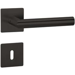 ZT-Drückerpaar 1802 BASIC 02, mit MAGCLIP Rosetten 2611 FL, fest/drehbar, mit Rückholfeder, TS 37-47mm, Oberfl. 72 (Smoke Black) Nr. 40010