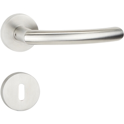 ZT-Drückerpaar 1804 BASIC 04, mit Smart-Clip Rosetten 2336, fest/drehbar, mit Rückholfeder, TS 37-47mm, Oberfl. 60 (Edelstahl matt) Nr. 14457