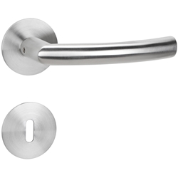 ZT-Drückerpaar 1807 BASIC 07, mit MAGCLIP Rosetten 2636 FL, fest/drehbar, mit Rückholfeder, TS 37-47mm, Oberfl. 60 (Edelstahl matt) Nr. 20073