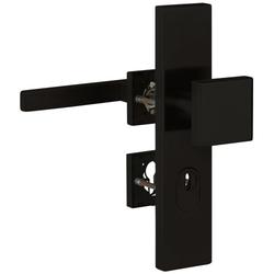 ZT-EN2-Schutzwechselgarnitur 1682 L WEST, Langschild 2094 KS, Knopf 3132 gekröpft, innen Rosette 2311 SC, PZW 72mm, DIN Links-Rechts, TS 36-53mm, ZA für Zylinderüberstand 8-15mm, Oberfl. 74 (Classic Black, ähnl. RAL 9005) Nr. 50560