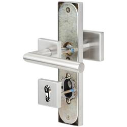 ZT-EN2-Schutzwechselgarnitur 1802 BASIC 02, Langschild 2094 KS, Knopf 3132 gekröpft, innen Rosette 2311SC, PZW 72mm, DIN Links, TS 36-53mm, ZA für Zylinderüberstand 8-15mm, Oberfl. 60 (Edelstahl matt) Nr. 32016