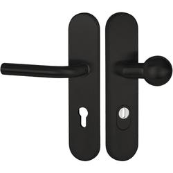 ZT-EN2-Schutzwechselgarnitur 1803 BASIC 03, Langschild 2089 KS, Knopf 3126 gekröpft, PZW 72mm, TS 36-53mm, ZA für Zylinderüberstand 8-15mm, Oberfl. 74 (Classic Black, ähnl. RAL 9005) Nr. 50692