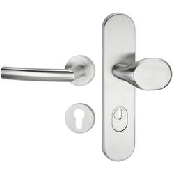 ZT-EN2-Schutzwechselgarnitur 1807 BASIC 07, Langschild 2089 KS, Knopf 3128 gekröpft, innen Rosette 2336SC, PZW 72mm, TS 36-53mm, ZA für Zylinderüberstand 8-15mm, Oberfl. 60 (Edelstahl matt) Nr. 27237