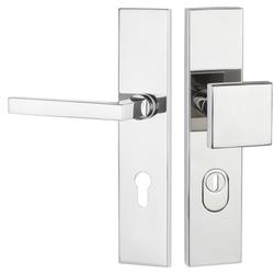 ZT-EN2-Schutzwechselgarnitur 1835 SQUARE, Langschild 2094 KS, Knopf 3132 gekröpft, PZW 72mm, TS 36-53mm, ZA für Zylinderüberstand 8-15mm, Oberfl. 61 (Hochglanz poliert) Nr. 43884