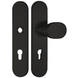 ZT-EN2-Schutzwechselgarnitur ohne Lochteil, Langschild 2089 S, Knopf 3128 gekröpft, PZW 72mm, TS 36-53mm, mit Anbohrschutz, Außenschildstärke 12mm, Oberfl. 74 (Classic Black, ähnl. RAL 9005) Nr. 50723