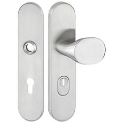 ZT-EN2-Schutzwechselgarnitur ohne Lochteil, Langschild 2091 KS, Knopf 3128 gekröpft, PZW 72mm, TS 37-50mm, ZA für Zylinderüberstand 9-14mm, Oberfl. 60 (Edelstahl matt) Nr. 32261