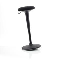 KÖHL Steh- und Sitzhilfe IWO, ergonomischer Drehhocker/Stehhilfe, beweglicher rutschfester Standfuß 35cm Durchmesser, gepolsterte Sitzfläche 30cm Durchmesser, Sitzhöhe 56-82cm, belastbar bis 110 kg, schwarz, zerlegt, Karton verpackt Nr. IWOGoUni60999