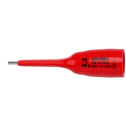 Knipex Steckschlüsseleinsatz für Innensechskantschrauben mit Innenvierkant 3/8 Zoll 92 mm Nr. 98 39 025