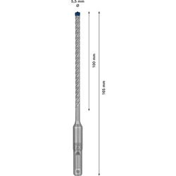 Bosch EXPERT SDS plus-7X Hammerbohrer, 5,5x100x165mm, für Bohrhämmer Nr. 2608900066
