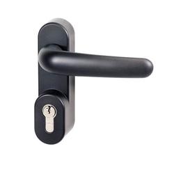 BKS PA Standflügelgarnitur B 7130, Kurzschild, oval, Profilzylinder gelocht, Entfernung 60mm, Vierkant 8mm, mit Stütznocken, schwarz beschichtet, KN Nr. B 7130 3010