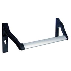 BKS Panikstangengriff B 7192, Gangflügel ohne Griffrohr, Vollblatt, Profilzylinder gelocht 92mm, DIN Links-Rechts, Polyamid, schwarz Nr. B 7192 5100