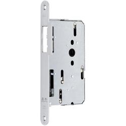 BKS Panik-Treibriegelschloss B 2189, ungelocht/9mm, Dornmaß 65mm, Lappenstulp 24/42x235mm, rund, edelstahl, DIN Links, vorgerichtet für Treibriegelstange oben M5, unten M6 Gewinde Nr. B 2189 0041