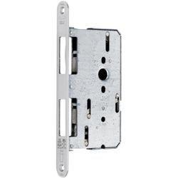 BKS Panik-Treibriegelschloss B 2390, ungelocht/9mm, Dornmaß 100mm, Lappenstulp 24/36x235mm, rund, edelstahl, DIN Rechts, Auslöseschieber 3,5mm, vorstehend Nr. B 2390 0315