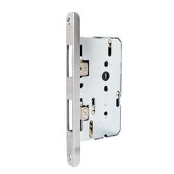 BKS Panik-Treibriegelschloss B 2390, ungelocht/9mm, Dornmaß 100mm, Winkelstulp 20x12x235mm, rund, edelstahl, DIN Links, Auslöseschieber 3,5mm, vorstehend Nr. B 2390 0314