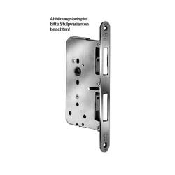 BKS Panik-Treibriegelschloss B 2396, ungelocht/9mm, Dornmaß 65mm, Flachstulp 24x235mm, rund, edelstahl, DIN Rechts, Auslöseschieber 3,5mm, vorstehend Nr. B 2396 0229