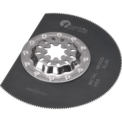 fortis Segment-Sägeblatt Starlock HSS 85mm für Blech bis ca. 1mm sowie für Kunststoffe, GFK, Holz, Kitt und Buntmetalle, Aufnahme (SL) für Fein Multimaster, Fein Multitalent und Bosch mit Starlock, Makita DTM51, DTM52