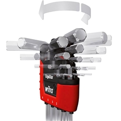 Wiha 6-Kant-Stiftschlüsselsatz 369R Ergostar 9tlg Schlüsselweite (Metrisch): 1.5 + 2 + 2.5 + 3 + 4 + 5 + 6 + 8 + 10mm mit Kugelkopf