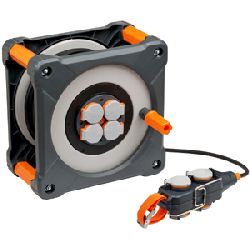 Brennenstuhl professionalLINE Baustellen-Kabeltrommel mit Powerblock (50+5m, H07RN-F 3G1.5 Kabel in schwarz, Rundum-Überrollschutz, ständiger Einsatz im Freien, BGI 608, Made in Germany) Nr. 9211550100