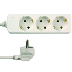 Dreifach-Steckdose weiß mit 1,5 Meter Kabel