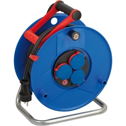 Brennenstuhl Garant IP44 Gewerbe-/Baustellen-Kabeltrommel, 25m aus Spezialkunststoff (Baustelleneinsatz und ständiger Einsatz im Außenbereich, Made in Germany) blau Nr. 1208440