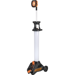 Brennenstuhl professionalLINE LED Arbeitsstrahler TU 23050 M mit 360° Beleuchtung / LED Baustrahler 23700lm mit ausziehbarem Teleskop inkl. weiterem Strahler 3200lm (2x Steckdosen, 5m RN-Kabel, Räder inkl. Bremse für leichten Transport, BGI608 K2, IP54) Nr. 9171420100