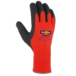 teXXor® topline Winterhandschuhe orange POLYACRYL Polyacryl/Polyester mit Latexbeschichtung Kategorie 2, EN 388-2242, EN 511, Länge ca. 26cm, orange/grau wärmendes Polyacrylfutter, Strickbund Größe: 10 Nr. 2210