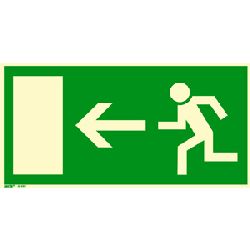 Schild Rettungsweg Pfeil links Aluminium langnachleuchtend Nr. AN 100.00.004