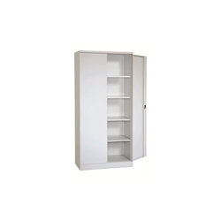 BigBoxx Stahl-Flügeltürschrank mit 4-Böden, Belastung je Boden: 50Kg, 1950x920x420mm RAL7035 Lichtgrau Nr. 99-9704-0001