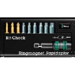 Wera Bit-Check Professional 10-teilig mit Ringmagnet rapidator Ausführung PZ und Torx